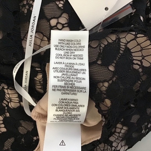 JULIA JORDAN Women's Black/ Nude Wide Leg Lace Halter Jumpsuit Suze 12 N… - Picture 9 of 12